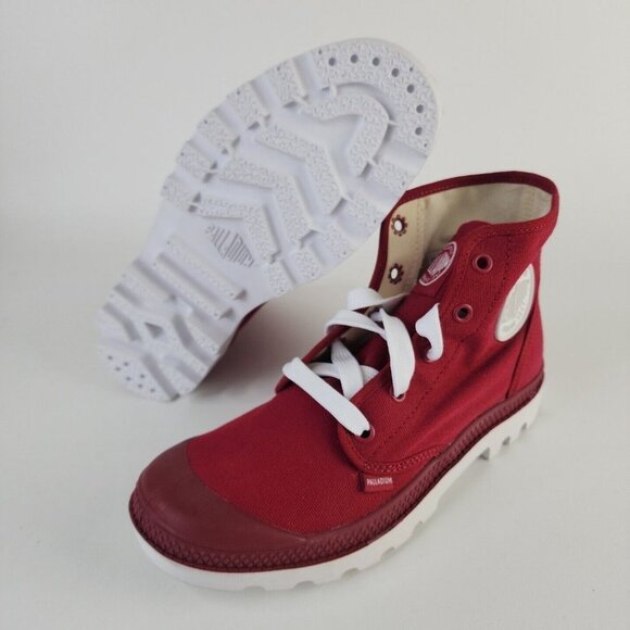 Palladium Blanc Hi 72886606 Vapor Rio Red Hiking Canva Mens Boots - Picture 10 of 11